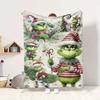 Grinch Christmas Flannel Blanket Throw Blanket Soft Warm Sofa Bed Camping Home Decor Unique Christmas Gift C9211500