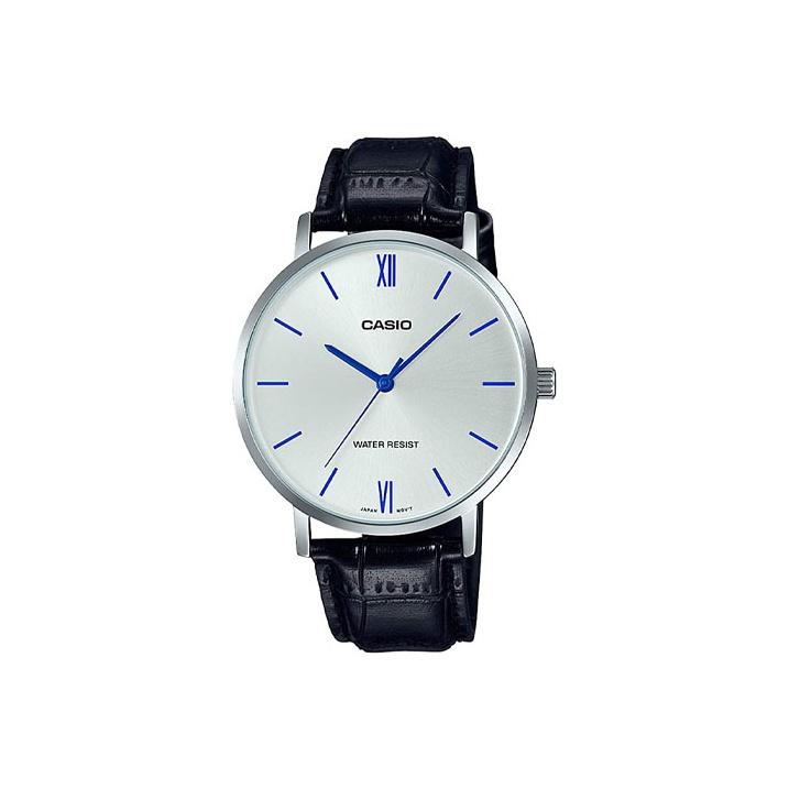 CASIO Men Standard Series Silver Watch MTP-VT01L-7B1 MTP-VT01L-7B1 Black Strap