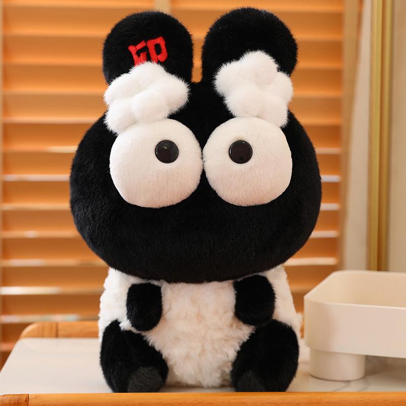 

Adorable Plush Doll Rabbit Plushie For Kids Gift Huggable Playmate Soft Fluffy чёрный