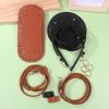 3Pcs/set DIY Round/Oval PU Leather Bag Accessories Handmade Durable Crochet Bag Bottom Bag Shoulder Strap Drawstring Accessories