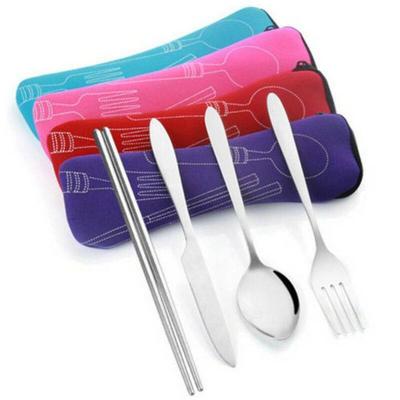 Portable Modern Design Tableware Bag Chopsticks Spoon Fork Cutlery Bag Dinner Camping Travel Tableware Bag Dinnerware Sets