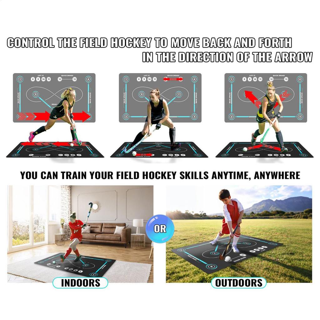 90x60cm Hockey Training/Soccer Mat Quiet Non-Slip Large Dribbling Board Stickhandling Pad Training Equipment Indoor Outdoor