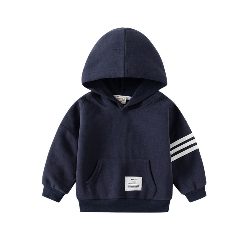 K-style Spring and Autumn Children's Clothing Boys Hooded Sweatshirt Baby Boy Three Bars Long Sleeves Pullover Hoodie Kids Tops