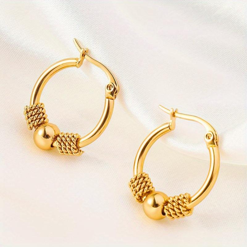 Stainless Steel Retro Elegant And Fashionable Earrings Suitable for Daily Wear Jewelry Accessories, Ideal Choice for Women'S Valentine'S Day Gifts