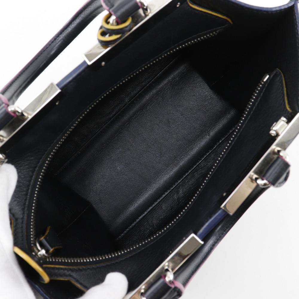 Fendi Petite Troisur Handtasche 8BH333 2WEGE-Schultertasche schwarzes Leder Damen Gebraucht