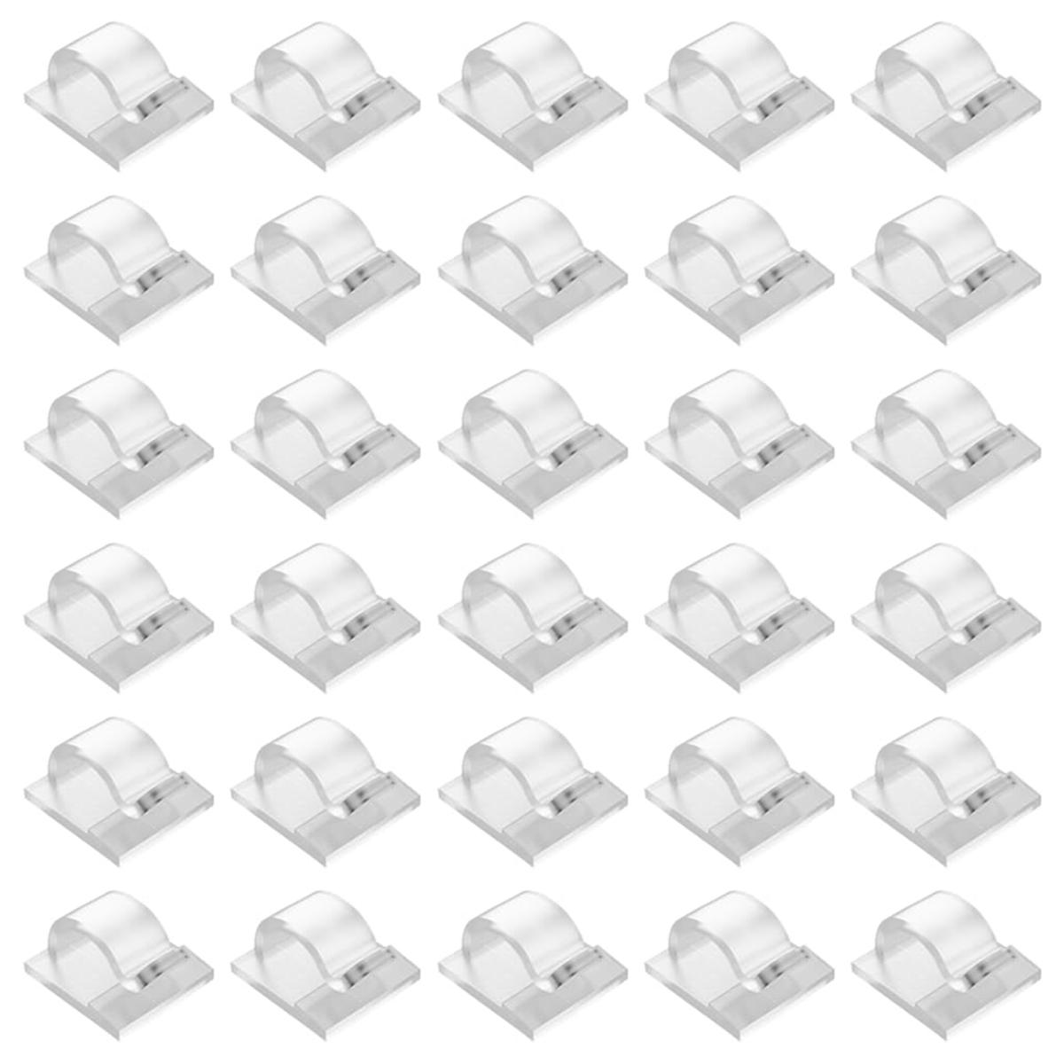 

30PCS Adhesive Cable Wire Clips Clear Cable Outdoor Cable Management Wire Organizer Cord Holder for Under Desk Car Wall TV Cable