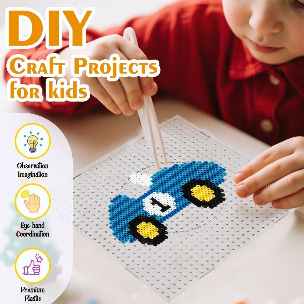 4Pcs DIY Melting Beads Pegboards Square 2.6mm Hama Beads template  Educational Use