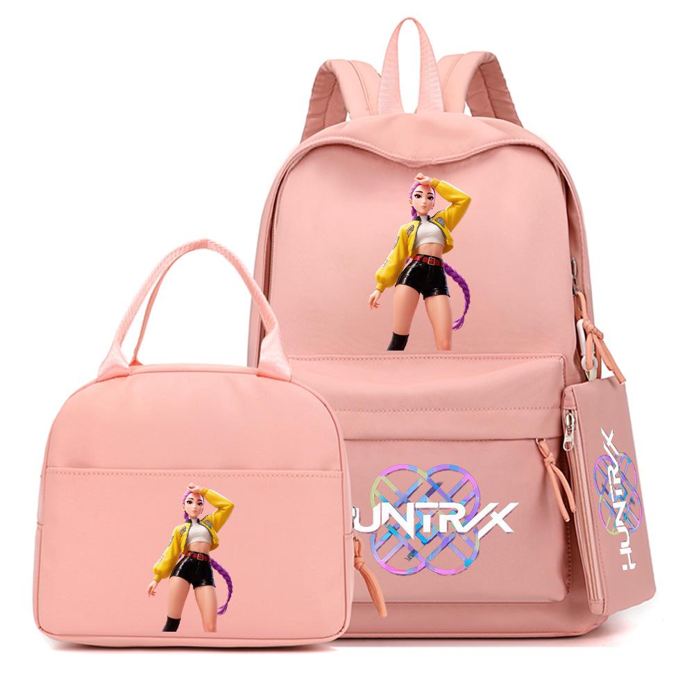 4-teiliges/Set Cartoon K-Pop bedruckter Rucksack mit Federmäppchen Handtasche für Teenager Schüler Junge Mädchen Schultasche Schultasche Große Kapazität Reisetasche Mochila