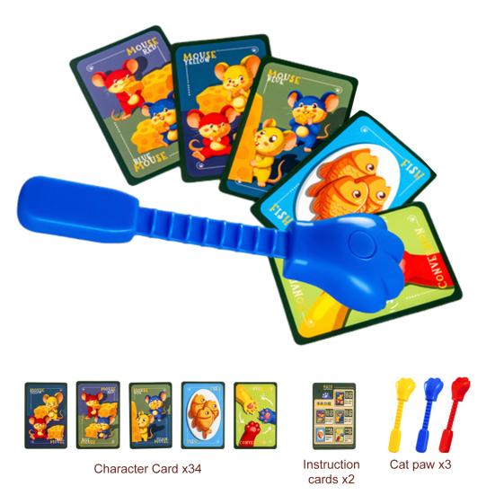 1 Set Cat Catch Mice Board Game with 3 Catcher Stick Reaction