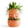 Striking Red Clay Face Formed Flower Holder Designed For Superior Root Ventilation