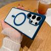 Frosted Frame Magnetic Magsafe Cases For Samsung GalaxyS25 S24 S23 S22 Ultra Wireless Charging Acrylic Bumper Cell Phone Cover