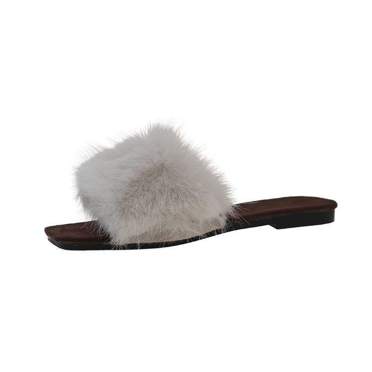 Popular hair tows bulk goods have been shipped boutique packaging suede rubber low heel less than 3cm square heel 35 белый 4824₽