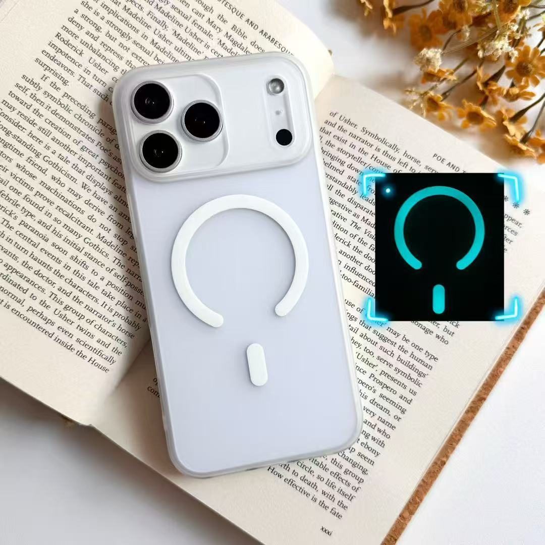 

Applicable To Apple 17 Premium Luminous Mobile Phone Case Magnetic Ice Fog Iphone16ProMax Matte PC Protective Case 15 iPhone12proMax