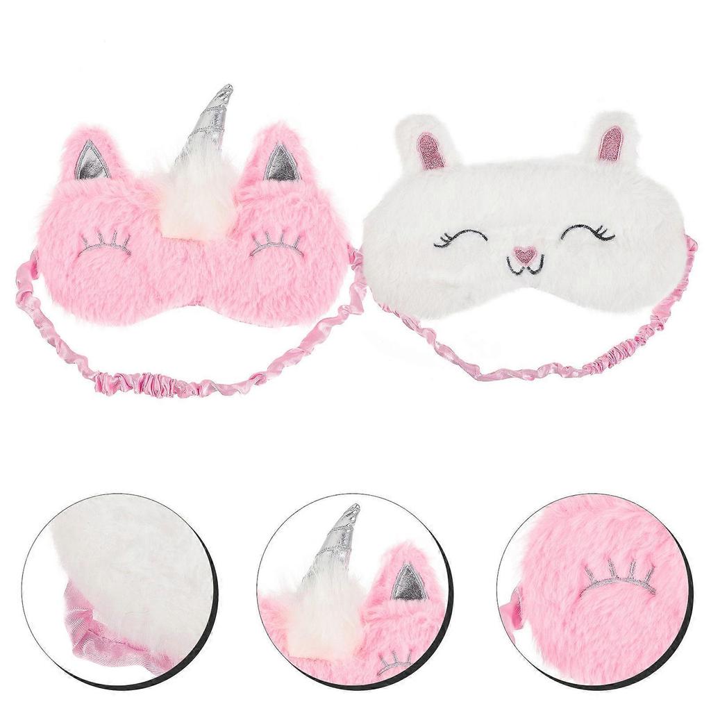 4Pcs Sleeping Mask Assorted Color Rectangular Adorable Design For Travel Nap Time Ensuring Restful Sleep
