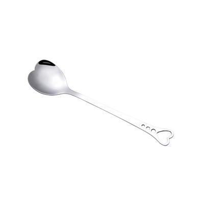 Coffee Spoon Steel Heart-shaped Couple's Tableware Dessert Fork Long Handle Eating Tool Dinnerware Stirring Scoop Restaurant Use