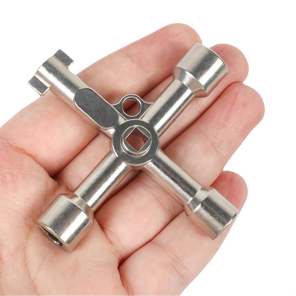2pcs Cross Wrench, Hexagonal Shaft, Triangular Shaft, Square Shaft, Etc. Suitable for Faucet Valves, Distribution Boxes, Elevator Doors and Other