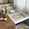 Polyester Herringbone Jacquard Fabric Placemats Non-Slip Heat-Resistant Creative Table Mats Home Dining Decor
