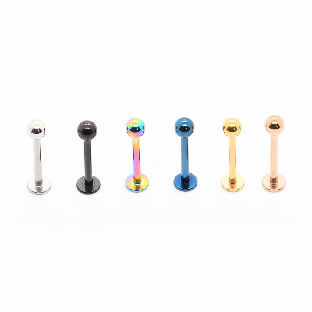 Klassisches Edelstahl Multi-Color Körperpiercing Schmuckset (Lippe, Augenbraue, Zunge)