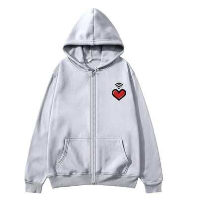 Stray Kids Kim Seungmin Coração Wifi Vídeo Cinza Zip Hoodie Moletom Estilo Coreano Kim Seung-min Mesmo Zip Hoodies Mulheres Kpop Pullovers