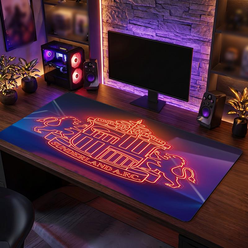 Sunderland Football Print Large Mouse Pad, Anti-Slip Extended Gaming Desk Mat for Office Home