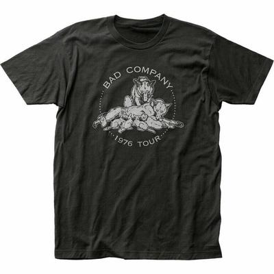Bad Company 1976 Tour Rock N Roll Music Band Tee Zwart Unisex T-shirt