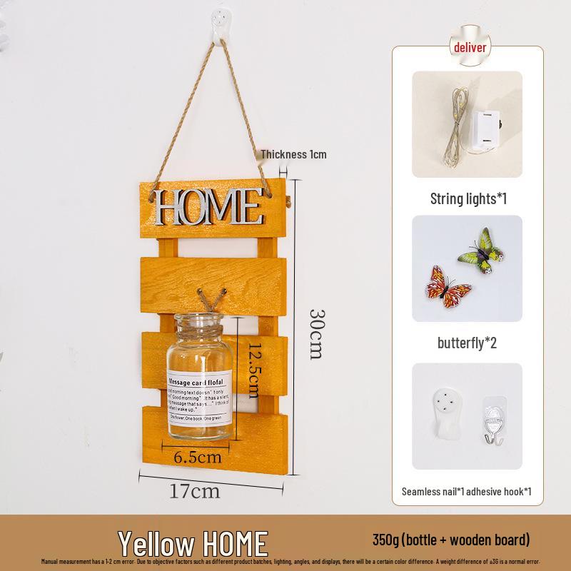 Handcrafted Wooden Wall-Mounted Hydroponic Glass Vase for Bedroom and Living Room Decor