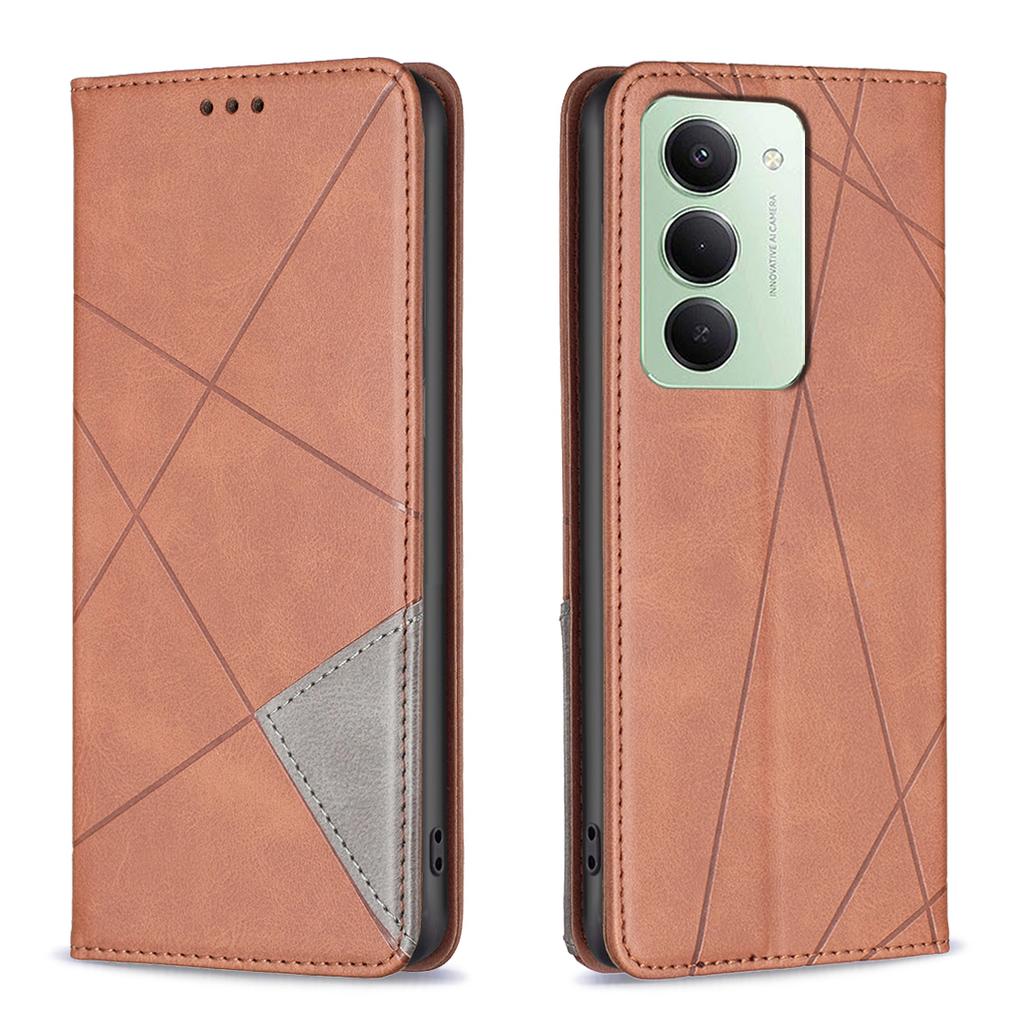 For Xiaomi Redmi 15 5G (Global) (169mm) Case Card Slots Geometry Imprint Leather Phone Cover