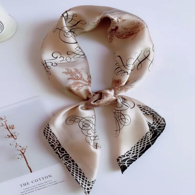 High-End Retro Korean-Style Silk Square Scarf: Versatile Fashion Accessory for Women