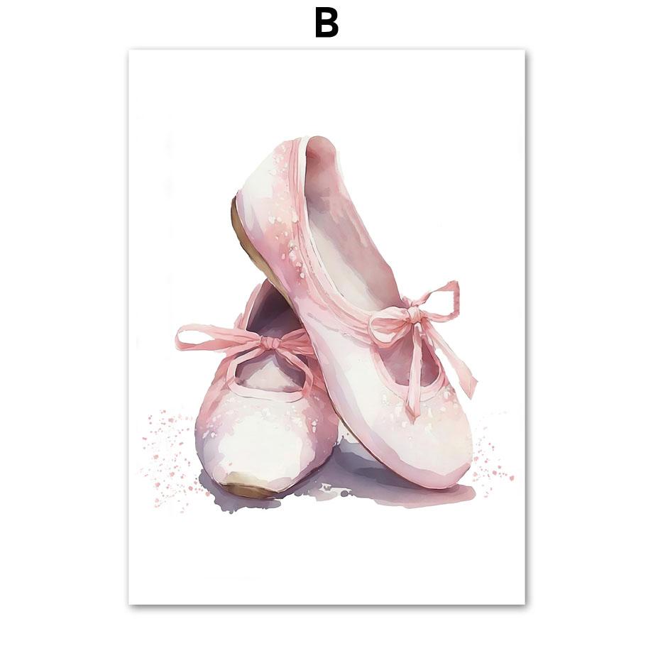 Pink Name Custom Ballerina Girl Sun Rainbow Butterfly Wall Art Canvas Painting Posters And Prints Pictures For Kids Room Decor