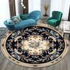 European Style Big Size Round Rug Flower Design Easy Clean Carpet Living Room Soft Foldable Room Decoration Home Mats Washable