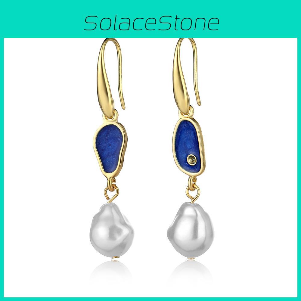 Trendy Geometric Pearl Pendant Earrings Alloy Metal For Stylish Women
