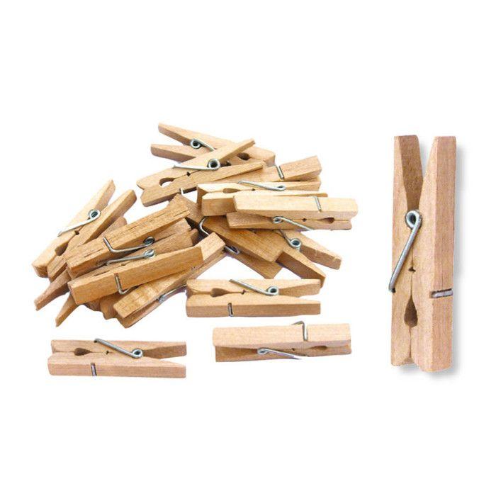 Pinces à linge en bois naturel 4,5 cm 50 pièces