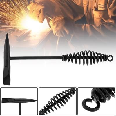 Welding Hammer/Hammer with Coil Spring Handle, Used for Removing Slag and Welding Slag In Forged Steel Industrial Welding Hammer