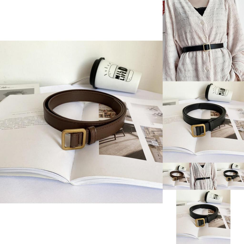 Stylish Womens Pu Belt With Vintage Square Buckle Available In Black And Brown For Fall 2023