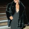 Giacca Invernale Calda Soffice Pelosa da Donna Lunghezza Media Spesso Peluche Shaggy Cappotto Esterno Femme Moda