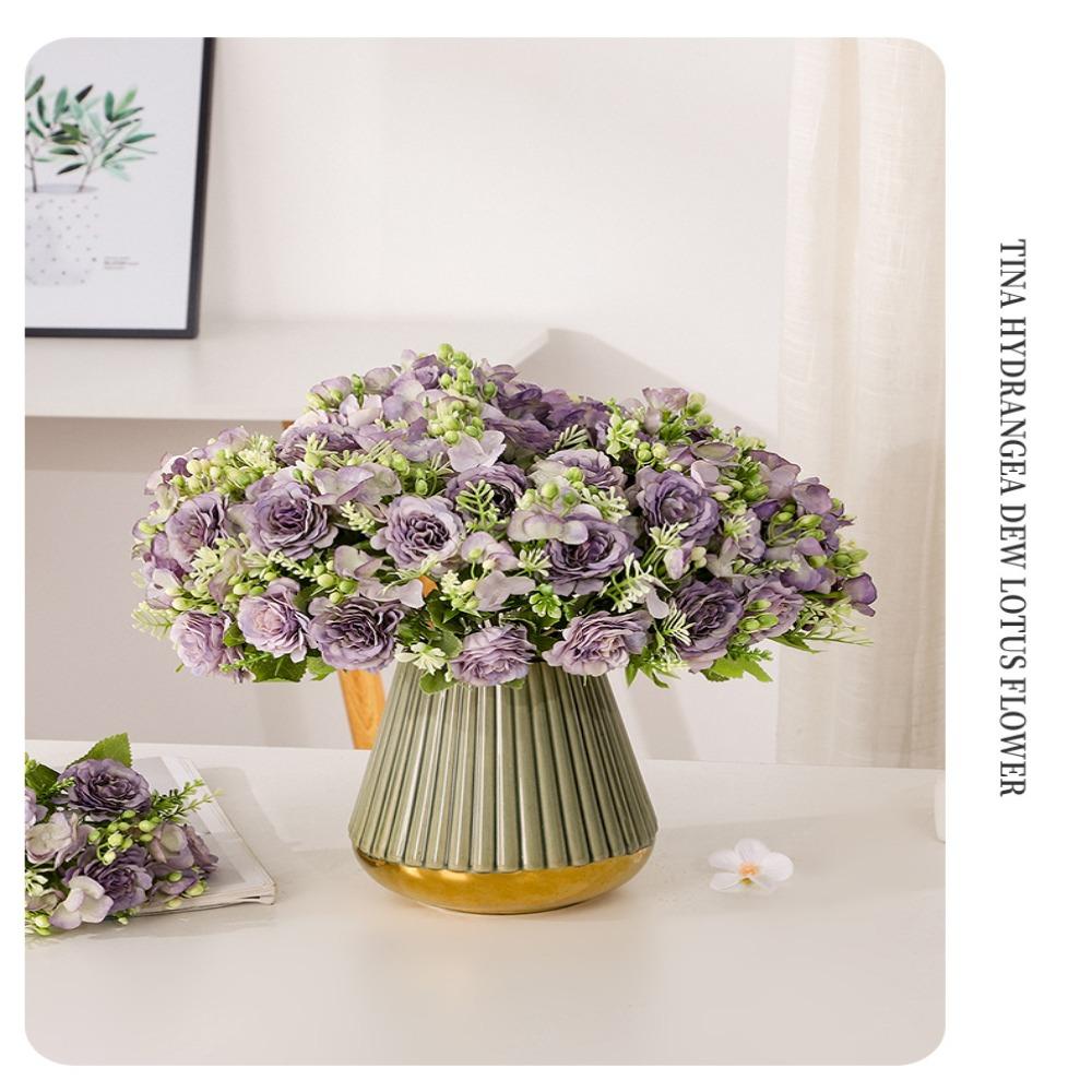 Lafite Peony Rose Hydrangea Simulated Flower Artificial Silk Flowers Fake Flowers Wedding Bouquet