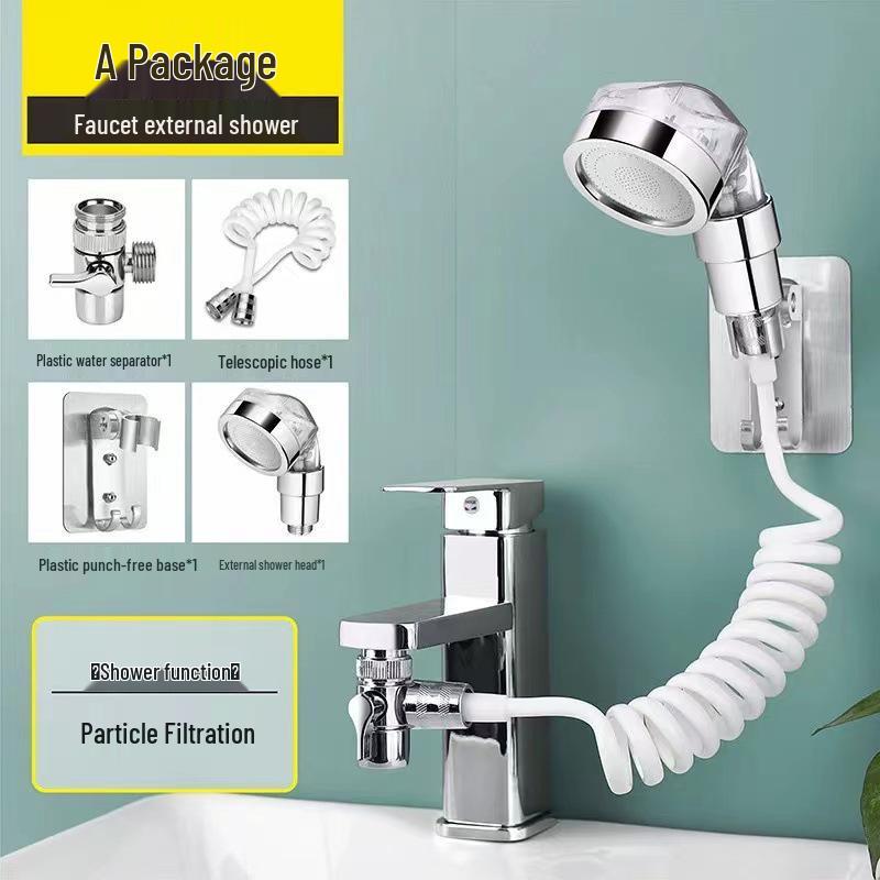 Three-Gear Stop Water Shower Head with Hair Washing Extension