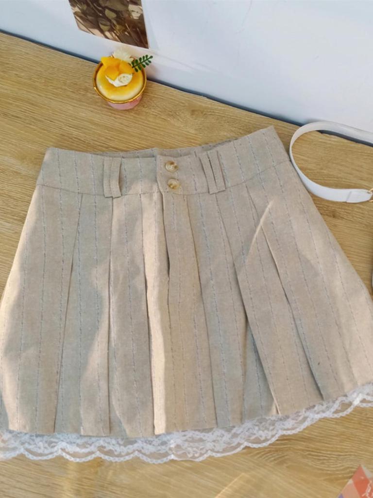 Jupe Plissée Femme Bordure Dentelle Sexy Mini Jupe Été Mode Coréenne Bas Décontractés Femme Vêtements Streetwear Vintage Y2k