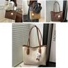 Stylish Black White Brown Khaki Pu Tote Bag For Autumn Winter Commuting With Versatile Design