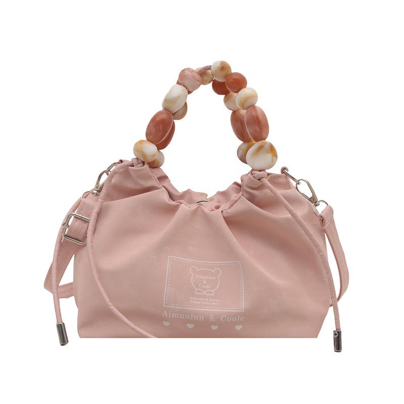 Summer new pleated design 2025 fashion trend texture women's casual shoulder crossbody bucket bag
