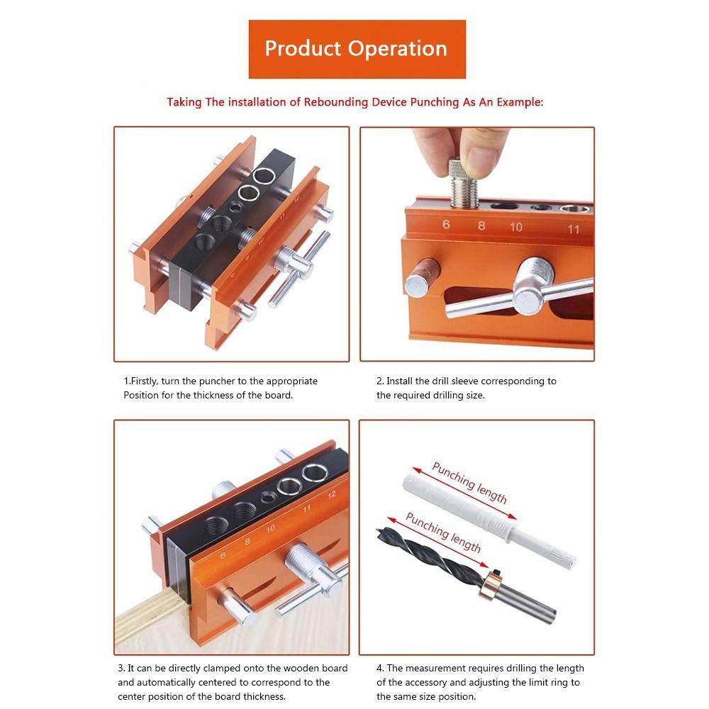 Vertical Wood Punch Tool Precision Align Woodworking Clamp Hole Positioner Board Installation