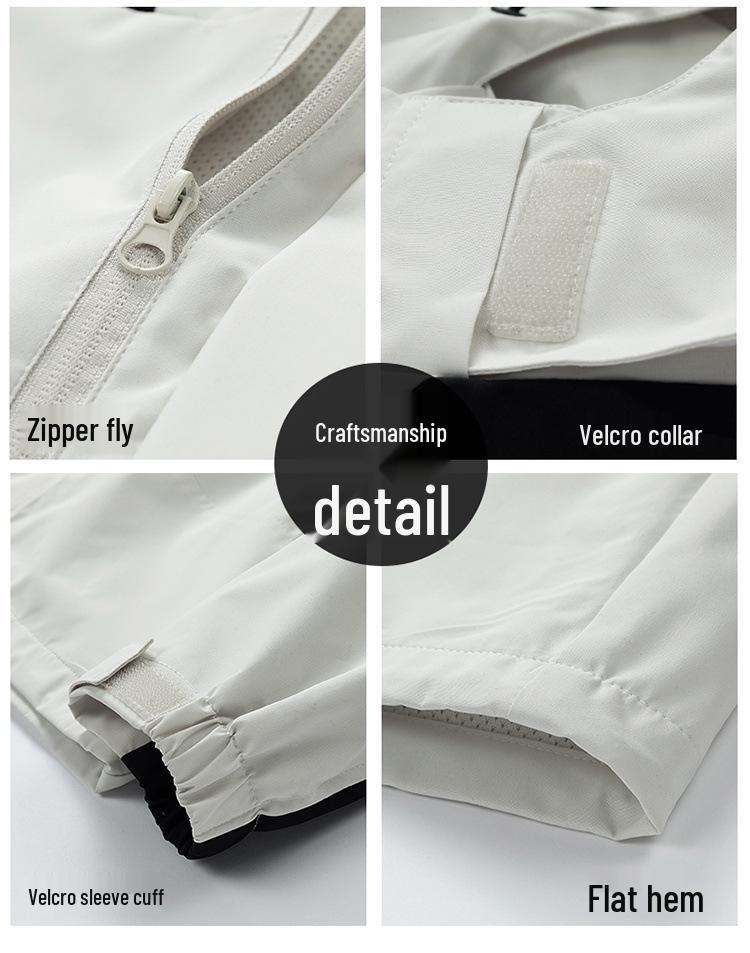 Unisex Windproof & Waterproof Color Block Hooded Jacket for Spring/Autumn Hiking