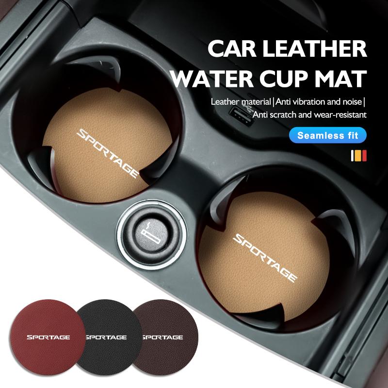 AFT2 For KIA 2PCS Suede Car Coaster Water Cup Slot Non-Slip Pad Sportage 2016 2017 2018 Sephia Stonic Carens
