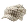 ICHIYON Strickmütze, Mütze für kaltes Wetter, Boa-Strickmütze mit Krempe, Strickmütze, Golf, Winter, kaltes Wetter, Krempe mit Krempe, Strickkappe, lange Krempe, groß