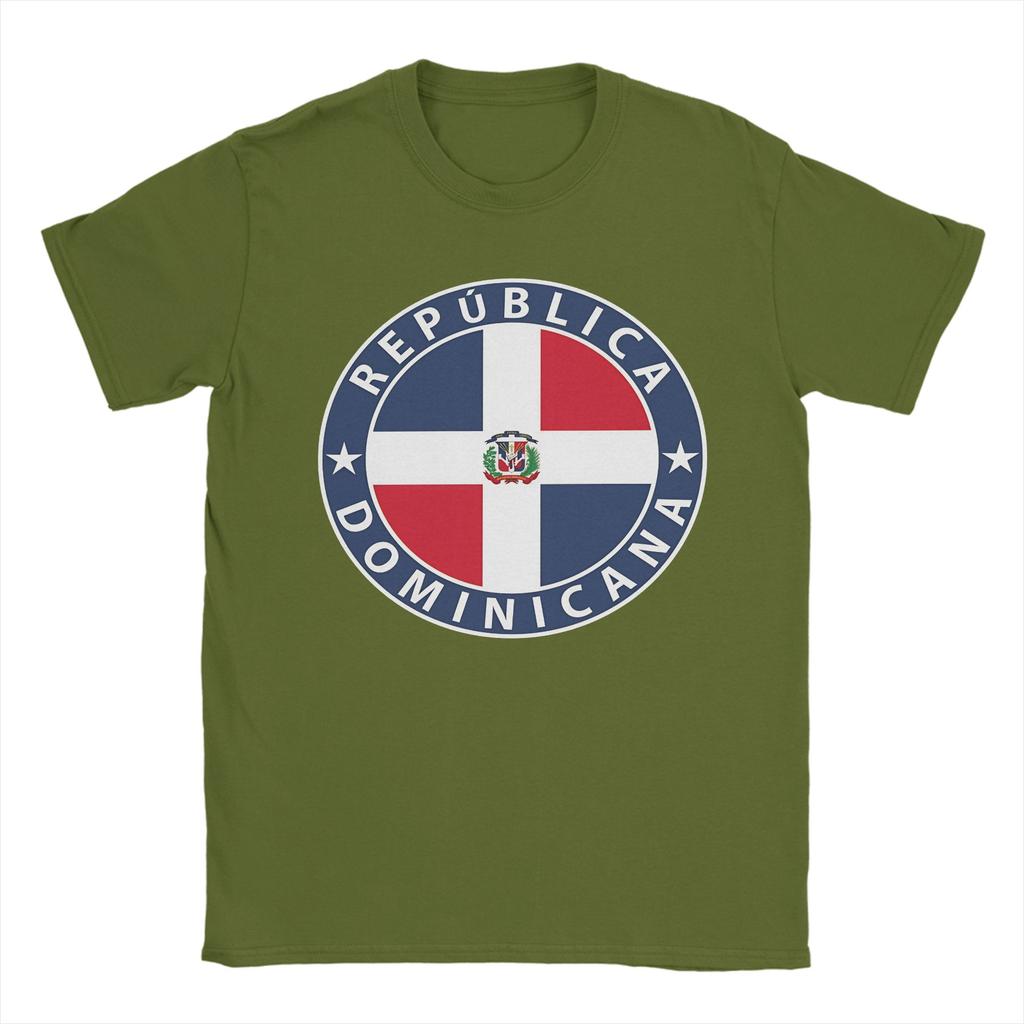 Dominican Republic República Flag Flag Coat of Arms T Shirt Unisexs  TShirt Round Collar  Tee Shirt Short Sleeve Clothing Printed