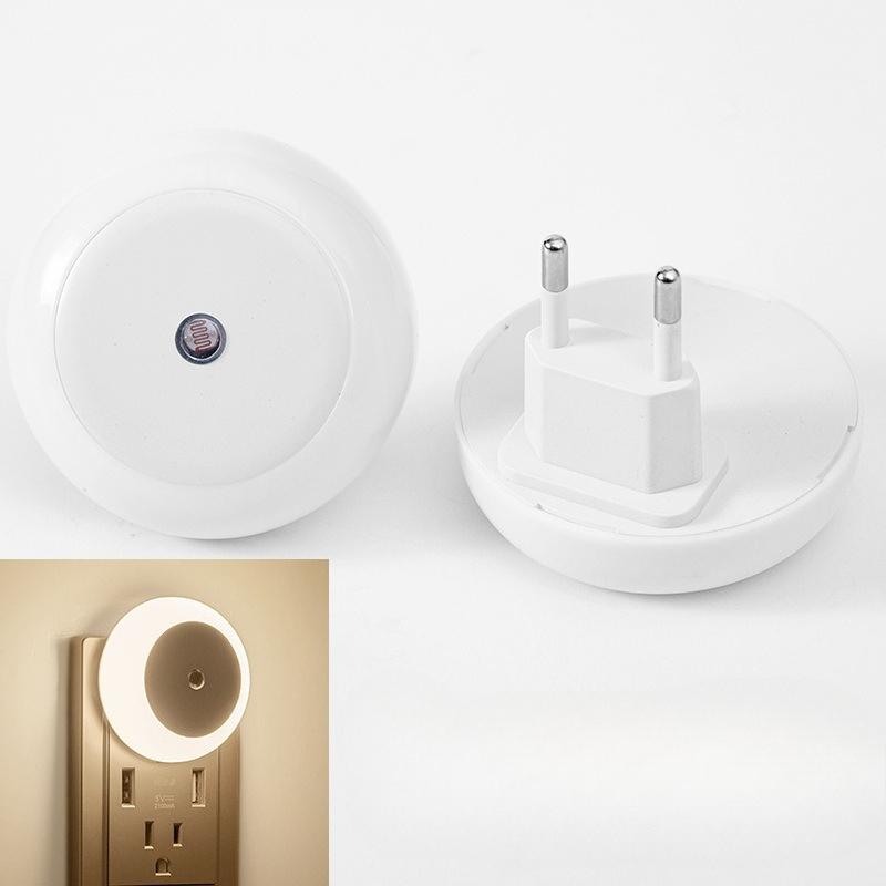 Plug In Light Controlled Sensor Smart Night Light With  Control Switch Suitable For Corridors, Bedrooms, Children's Rooms, Kitchens Stairs.