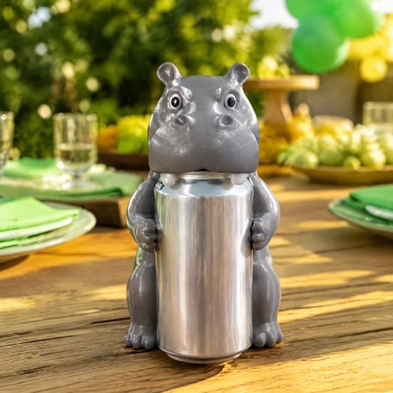 Copri Lattine Bevande Dinosauro Ippopotamo Rana Elefante Tappo Protettore per Bibite, Coperchi Animali Carini Stampati 3D, Protezione da Polvere e Mantenimento Carbonatazione