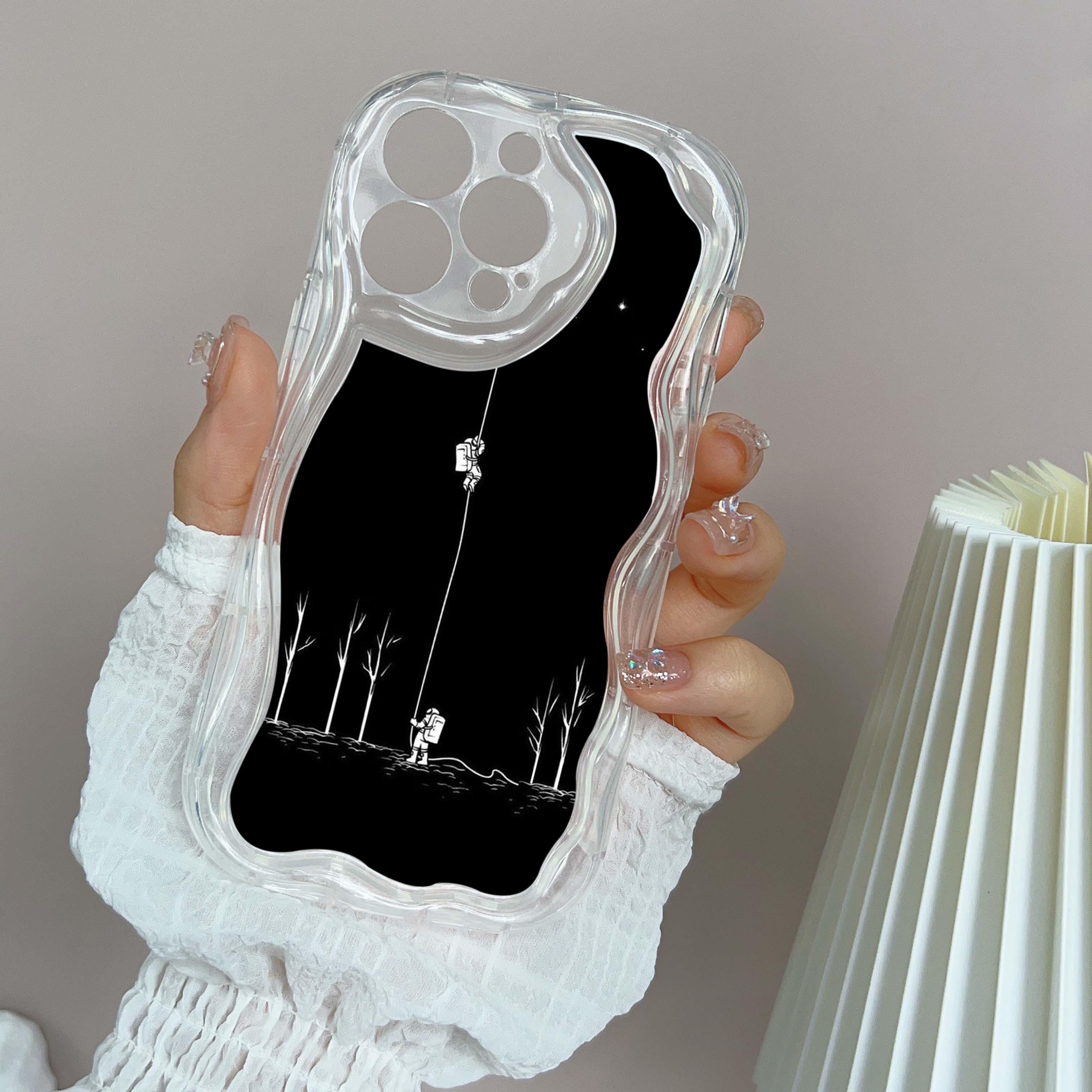 

Ae97 Space Moon Astronaut Black art защитные чехлы для телефонов Apple iPhone 16 15 14 13 Pro Max 11 12 mini XR 7 8 6 Plus XS Max SE Wave TPU задняя крышка for iPhone 16 Pro Max