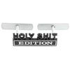 1Pc 3D Metal Holy Shit Edition Logo Car Front Grille Badge Side Fender Rear Trunk Emblem Sticker Decal