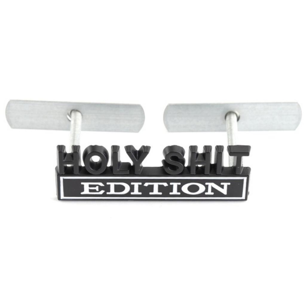 1Pc 3D Metal Holy Shit Edition Logo Car Front Grille Badge Side Fender Rear Trunk Emblem Sticker Decal